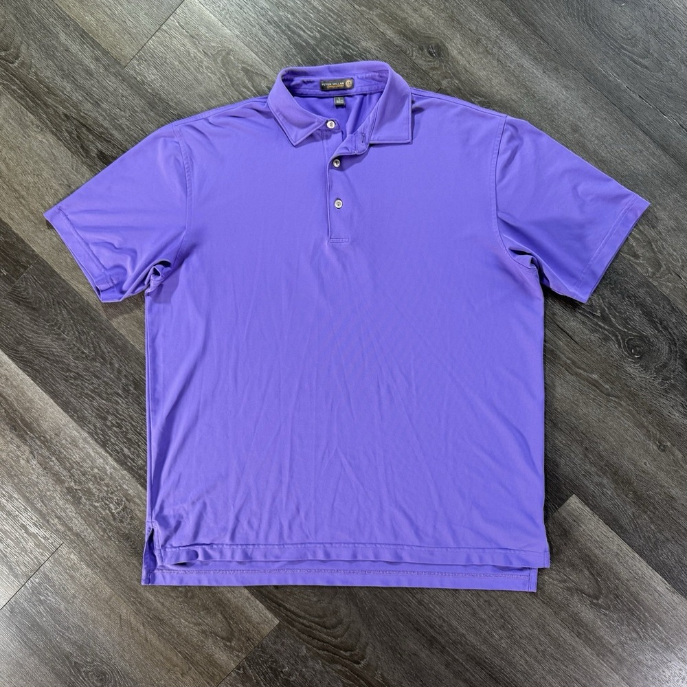 Peter Millar Summer Comfort Polo Shirt Mens Large Purple Performance Golf